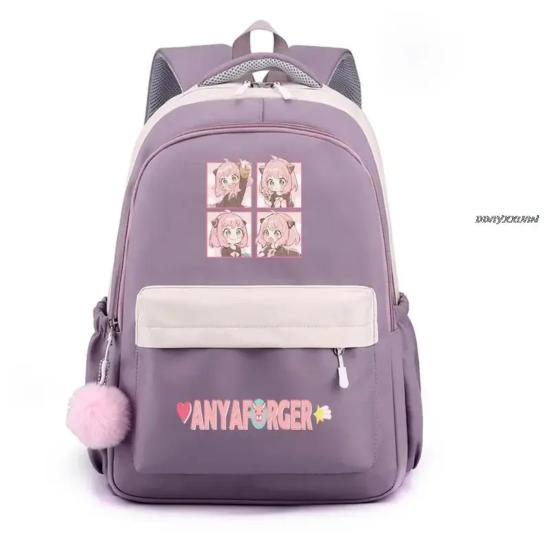 Mochila de Anime SPY X FAMILY Anya Forger, bolso de hombro escolar para estudiantes, mochila juvenil, apariencia de viaje al aire libre, rosa, verde, azul