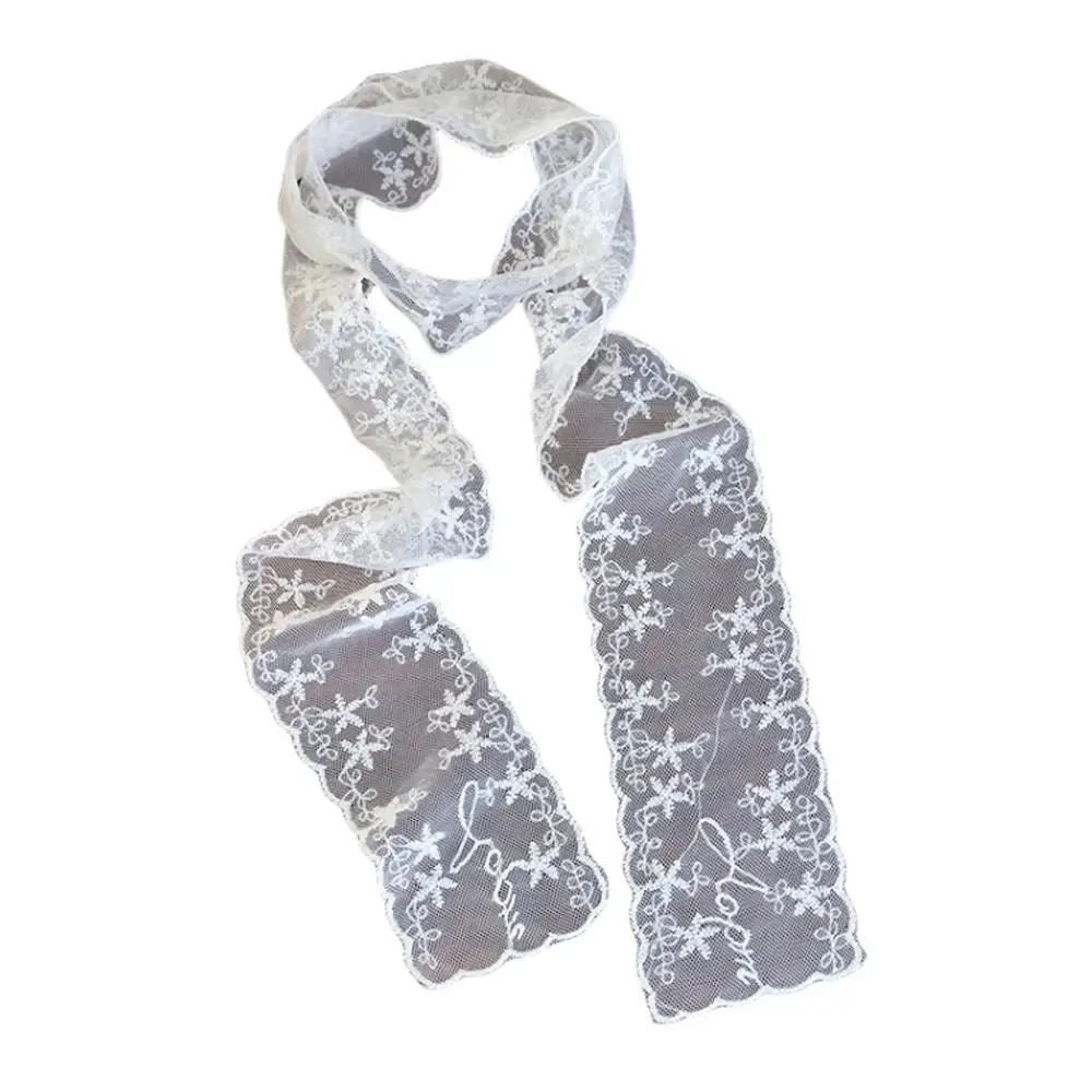 Blume Weiße Schleife Stirnband Haar Seil Haar Schal Krawatte Dekor Turban Kopftuch Spitze Frauen Schönheit Haar Zubehör Reise Foto Requisiten