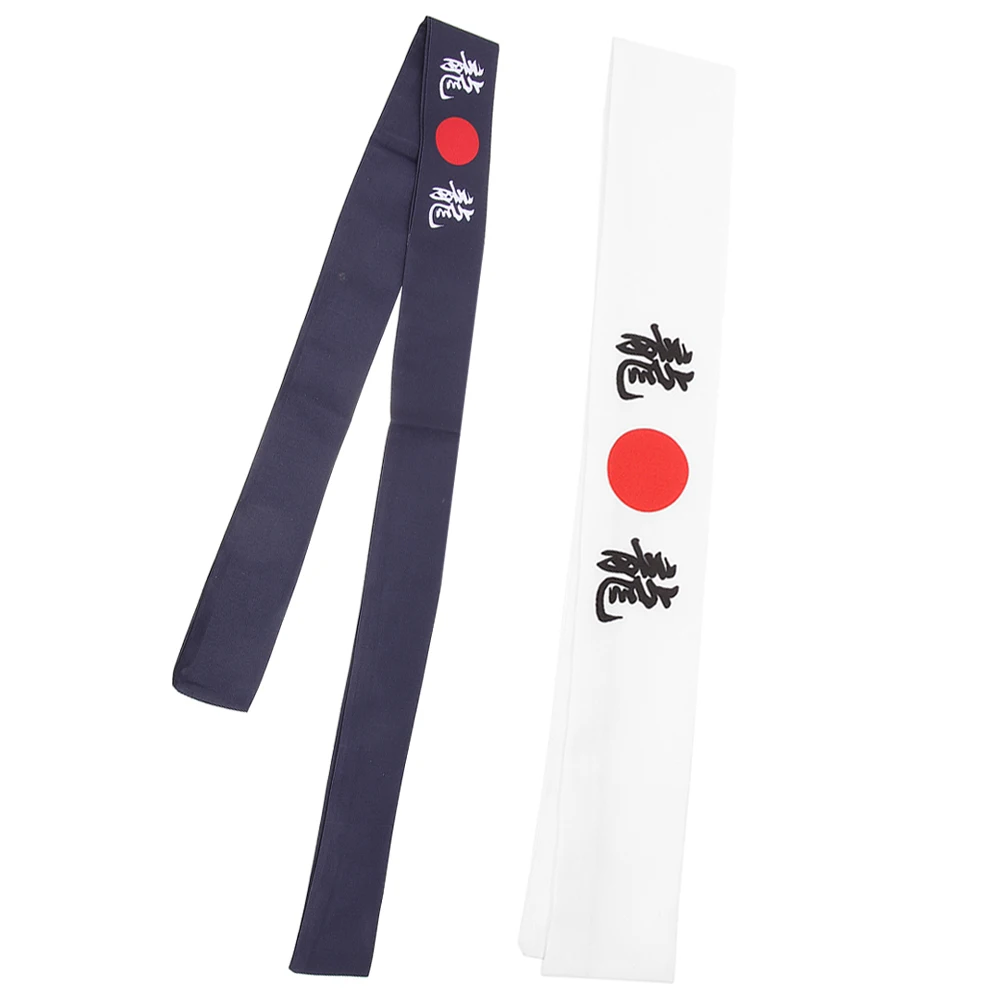 

2 pcs Japanese Chef Headband Cotton Sports Band Yoga Running Cycling Comfortable Versatile Sweat