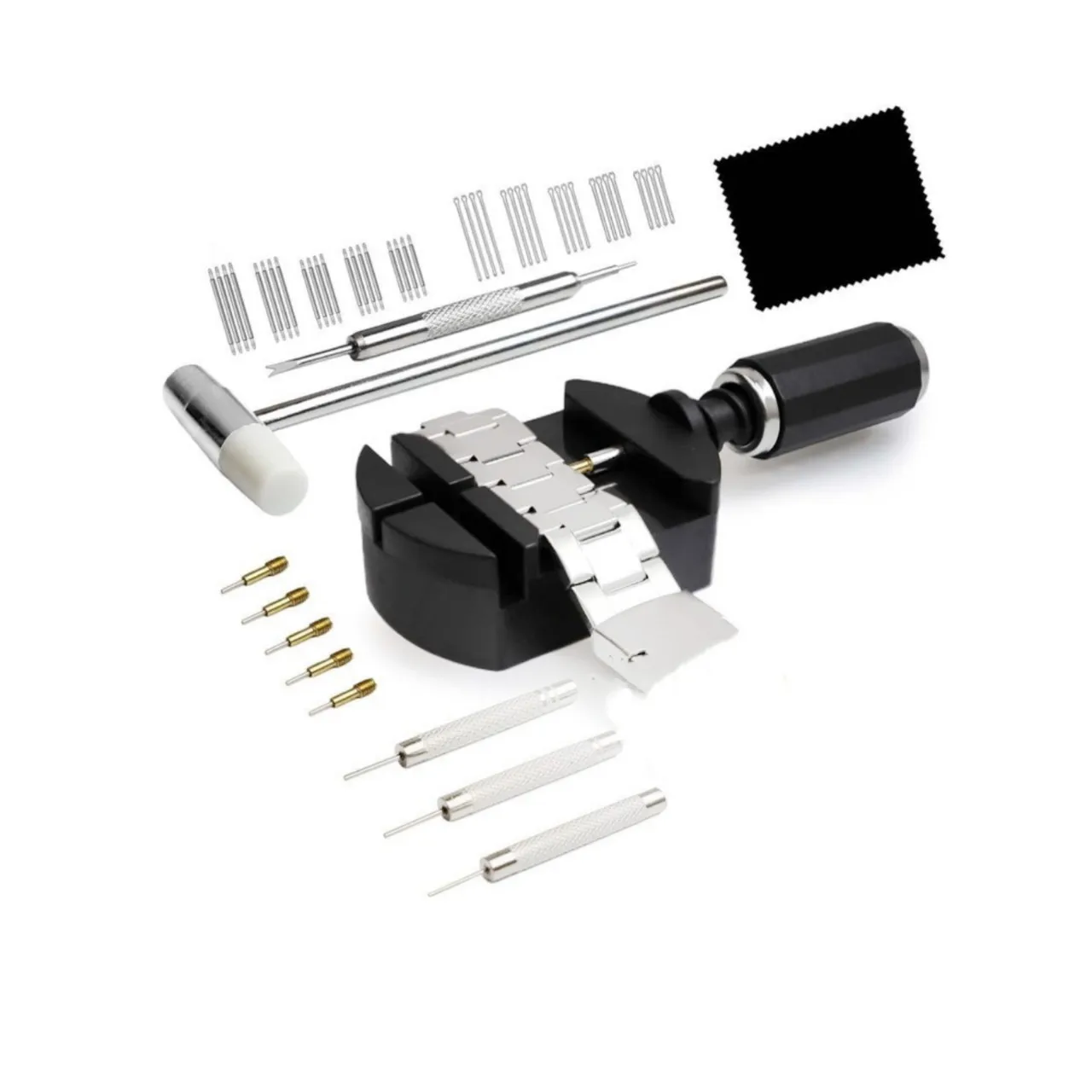 Watch Link Disassembly Set Strap Replacement Tool Adjust Strap Watch Pin Replacement, Watch Hammer, Spring Rod