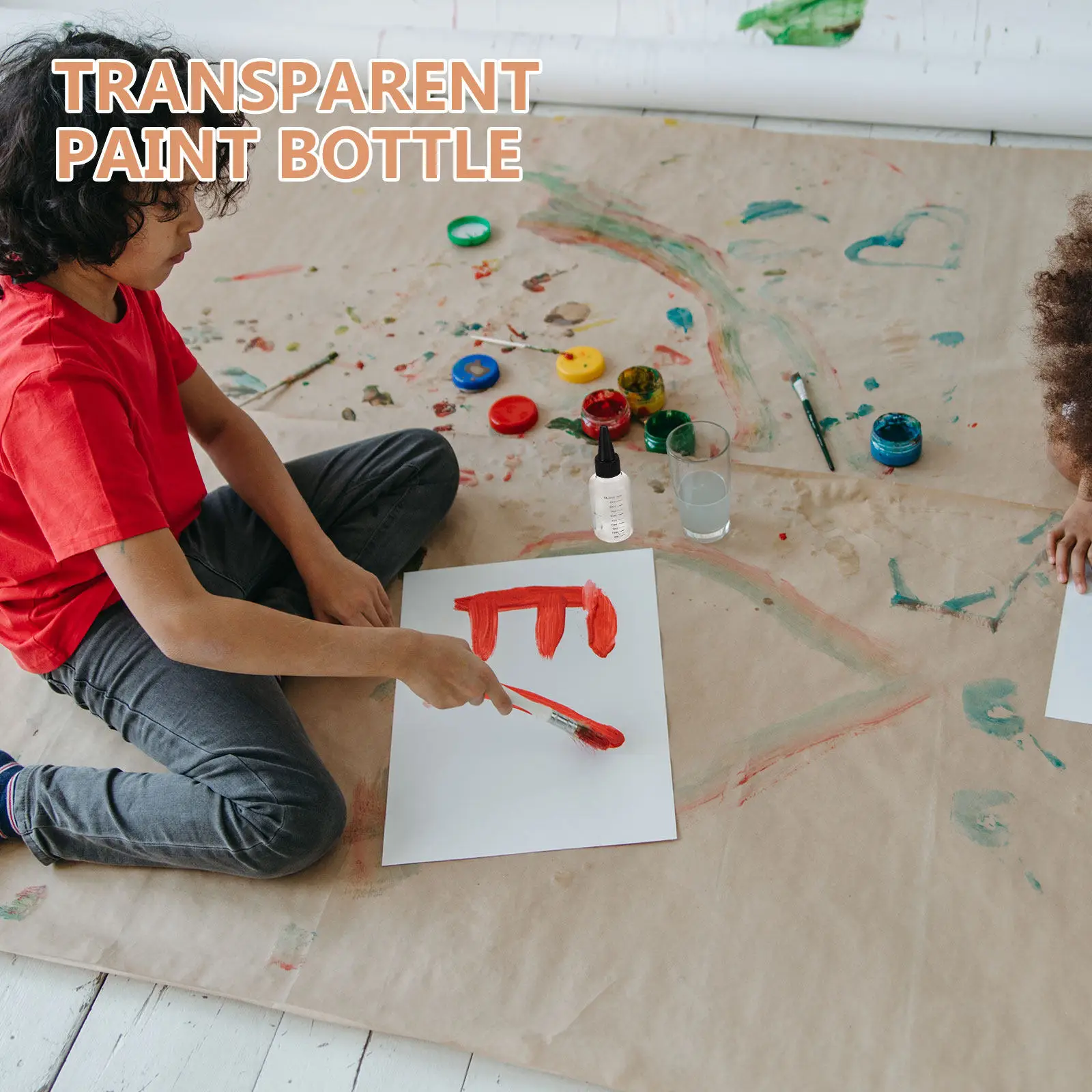 

5Pcs Paint Mixing Bottles Transparent Plastic Squeeze Bottle Precise Graduated Scale Nozzle Cap Fine Tip Applicator for Craft