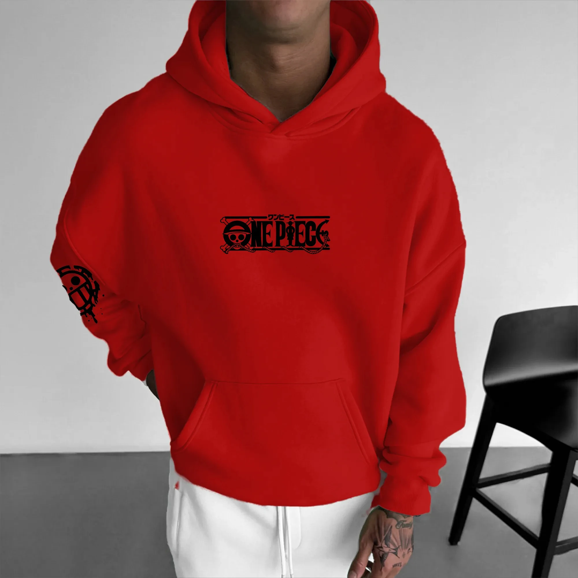 Hoodie One Piece - Katun Premium, Bernapas & Elastis |   Hoodie yang Nyaman | Hoodie Pullover Ideal untuk Penggemar & Gaya Hidup Aktif