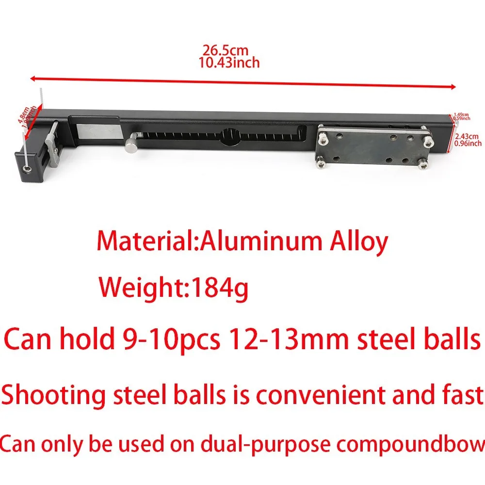 Dual-purpose Compound Bow Rapid Steel Ball Launcher Aluminum Alloy Fit 12-13mm Steel Ball Archery Outdoor Hunting Accessories