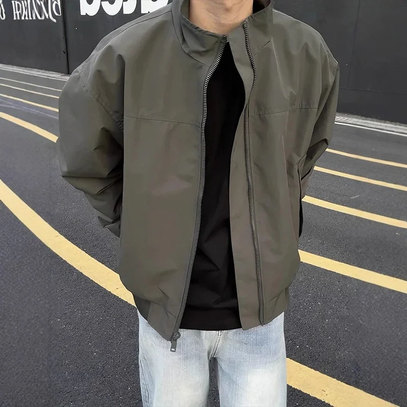 

Cleanfit Men's ort Workwear Jaet Autumn Hard Sle Tee-Proof Stand Collar proof Fly Jaet American Flight Jaet