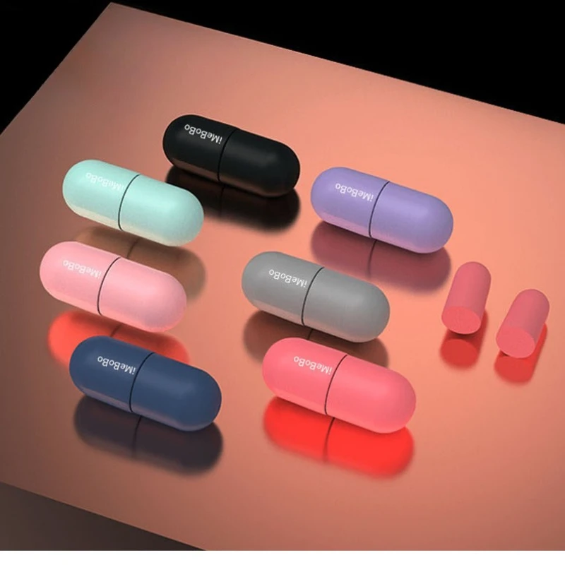 2PCS Capsule Noise Reduction Earplugs, Sleep Sound Insulation Ear Plugs for Dormitory, Anti-Snoring Lipstick-shaped Earplugs