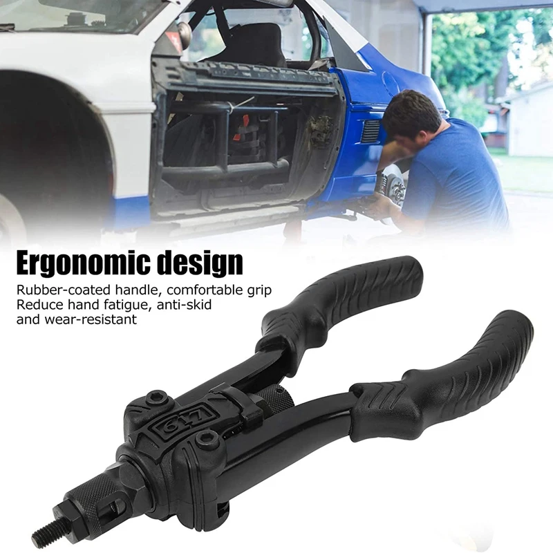Black Double Handle Nut Kit Rivet Rivet Grab Aluminum Alloy Household Manual Nailing Tool