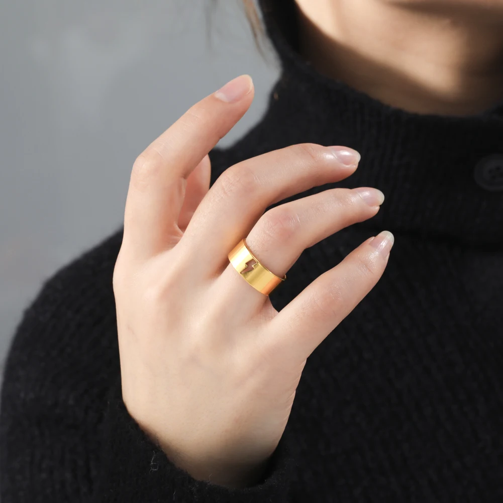 Kkjoy Mode Silber Farbe Edelstahl Flugzeug Liebe Paar Set Ring Für Frauen Blitz Einstellbare Schmuck Geschenk Großhandel – Detail 11