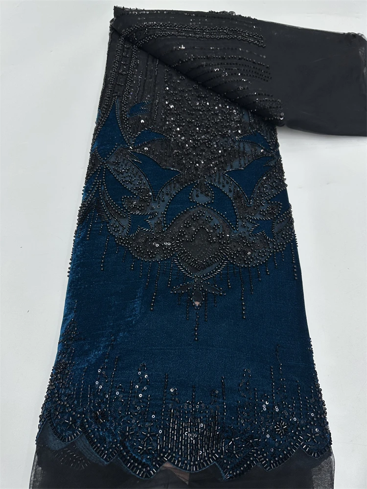 

Африканская бархатная нигерийская кружевная ткань, французская сетчатая кружевная ткань с блестками, 2022, высокое качество для шитья свадебных платьев