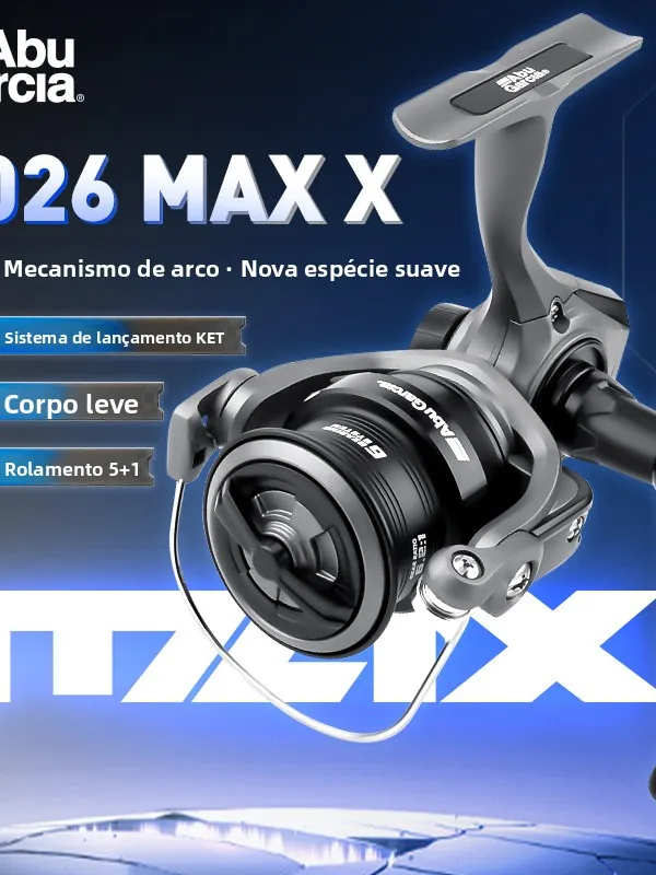 Carretilha de Pesca Abu Garcia Max X Road com Alta Velocidade, Roda de Lançamento em Liga de Alumínio, Corpo Principal em Fib...