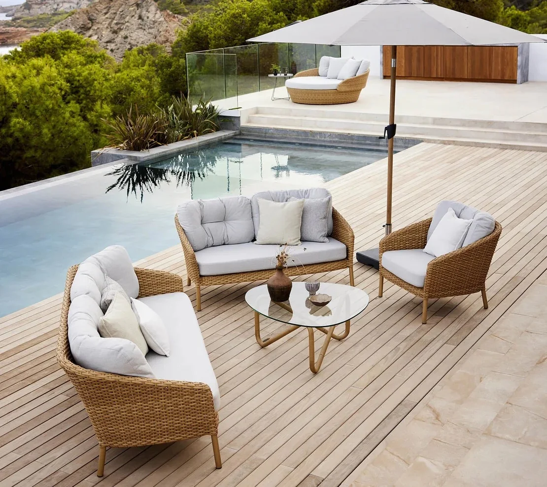 #Modern Durable Waterproof Eco-Friendly Outdoor Rattan Sofa Lounge Chair Set For Courtyard & Hotel Use