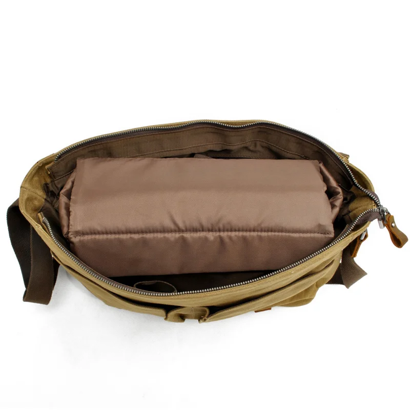 Men's bag - Camera bag - Casual shoulder bag - Batik canvas withCrazy Horse leather - DSLR waterproof photography bag