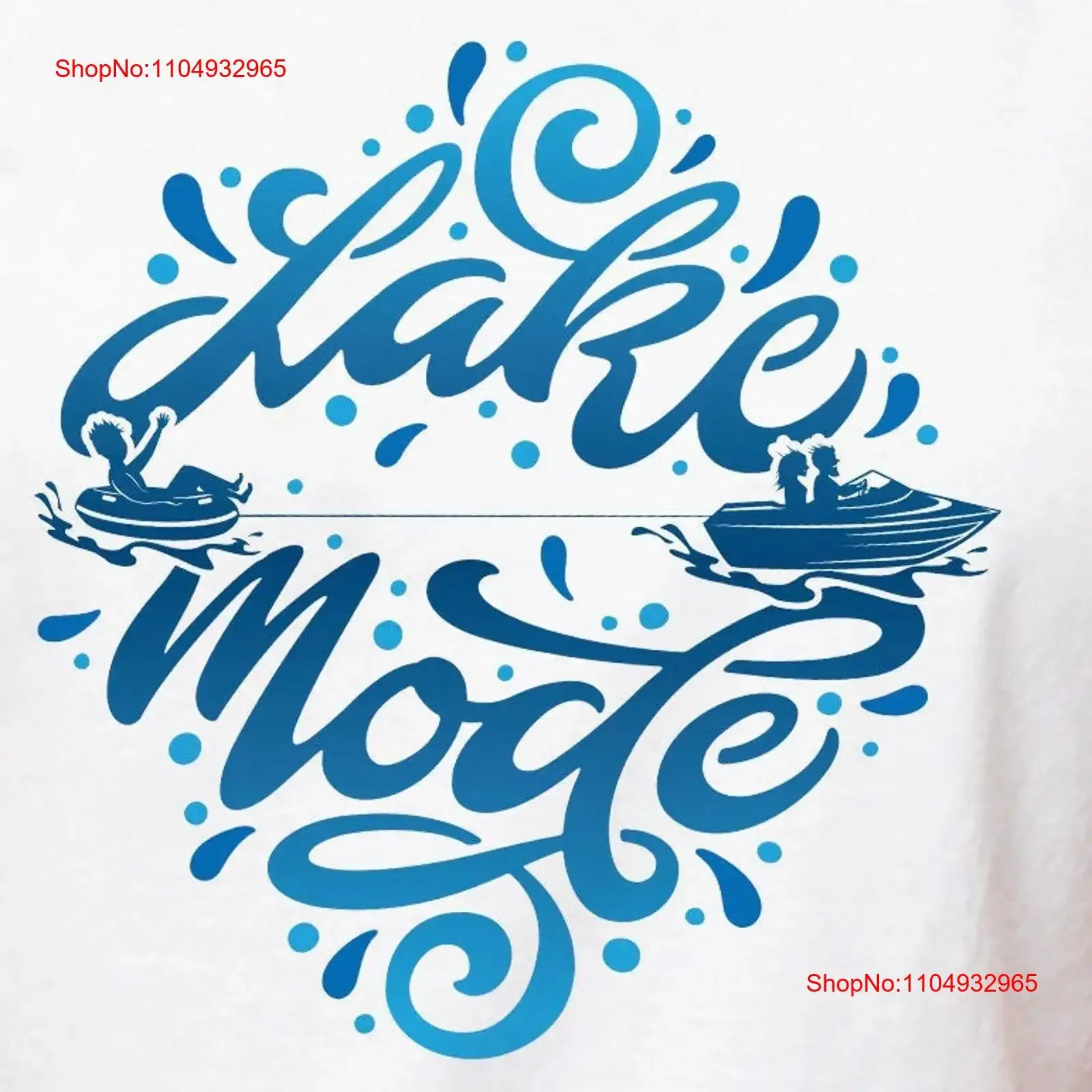 

Футболка «Семейный отдых» в режиме озера «Грайве летнее катание на лодках и трубках» с брызгами воды Белый Королевский синий Идеально подходит для влюбленных винтажный