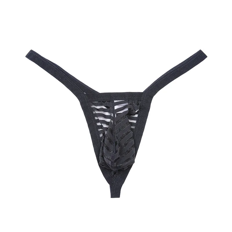 Men's Thong Translucent Low-rise T-pants Sexy Panties Breathable Soft Skin-Friendly Daily Casual Underwear