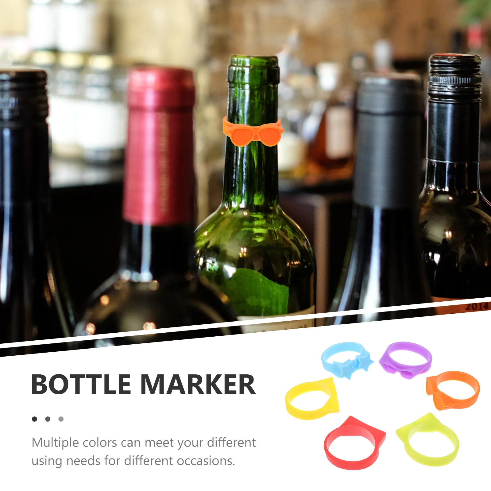 

6 шт. силиконовые маркеры для бокалов для вина, бирки для бутылок, идентификаторы, многоразовые аксессуары для вечеринок, многоцветный стеклянный маркер, силиконовый