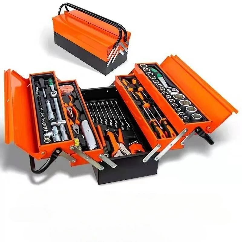 85 pieces of auto repair set large three-layer tool box thickened hardware tool set tool box multi-layer folder