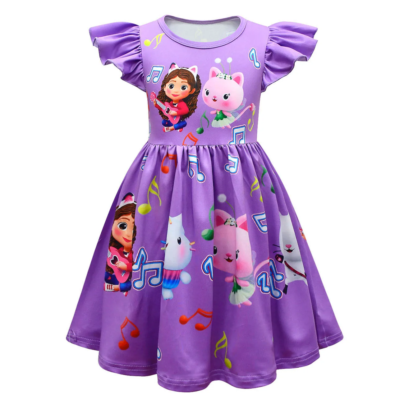 Kids Clothes Gabby Cats Short Sleeve Dress with Hat & Bag Toddler Girls Gabbys Dollhouse Party Dress Baby Girls Dress Vestidos