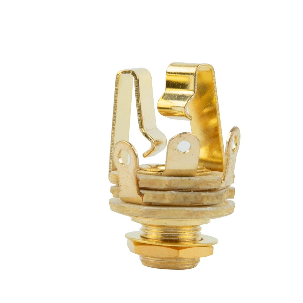 6 35mm 3 Pole Stereo Electric Guitar Jack Socket Connector Panel Mount Designed for Active Pickup Guitar and Bass Guitar