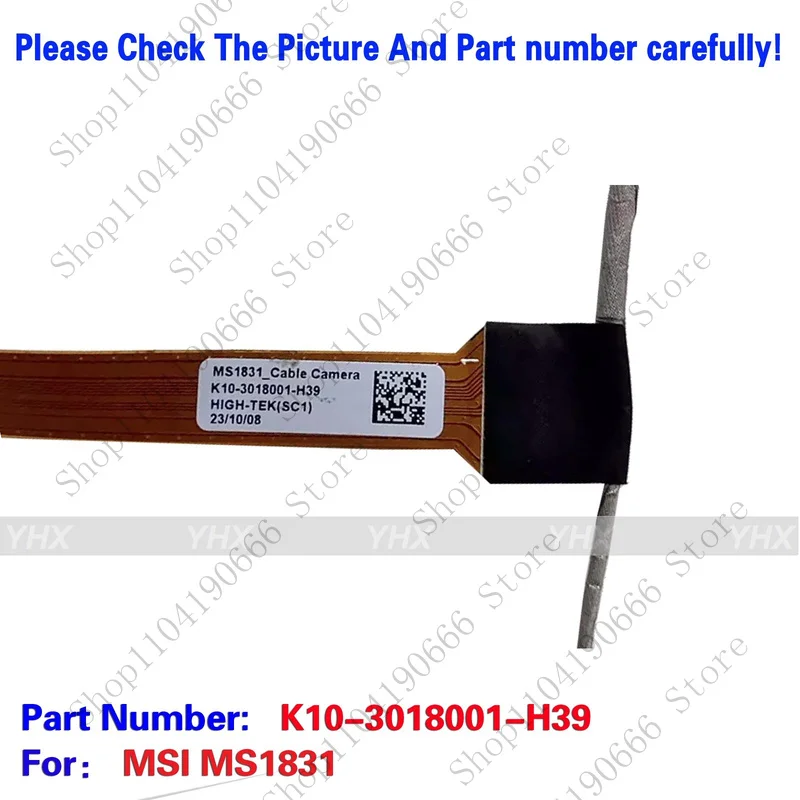 Notebook computer componenten 5PCS Nieuw Voor MSI MS1831 CAMERA KABEL K10-3018001-H39.