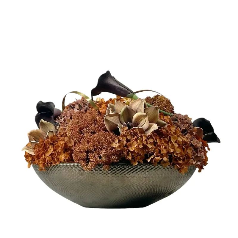 round table middle turntable ornament immortal moss mountain stone table flower micro landscape simulation flower bonsai