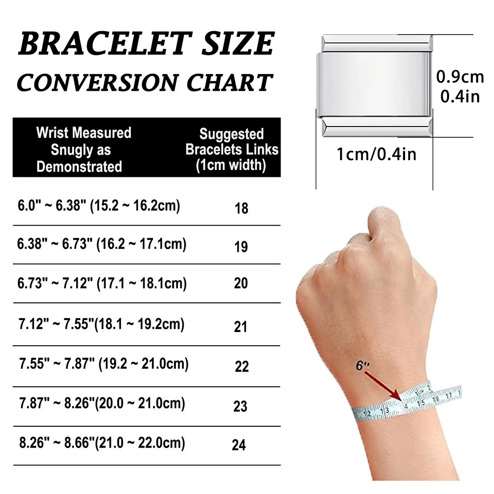 18-24 PCS Diy Bracelet Module Arabic Numerals Modules for Bracelet Making Accessories Women Men Fashion Stainless Steel Bangle