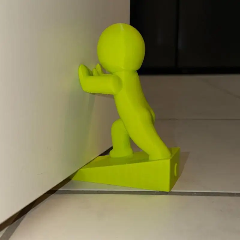 ~Cute Pushing Man Shaped Door Stopper Non Slip Base Durable Build Suitable For Home Office Bedroom Use