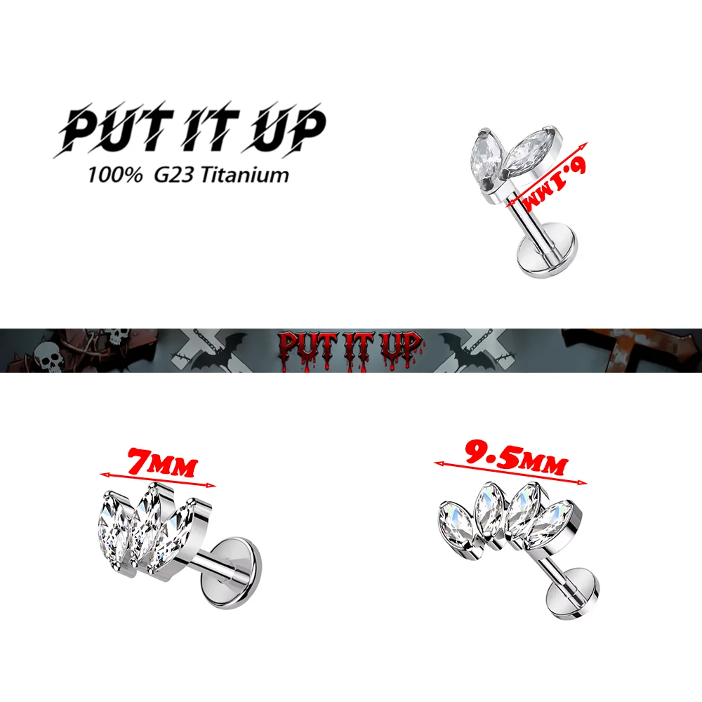 F136 Titanium Alloy Hypoallergenic New Piercing Special Ear Stud Classic Horse Eye Shape Ear Cartilage Lip Stud Healing Jewelry