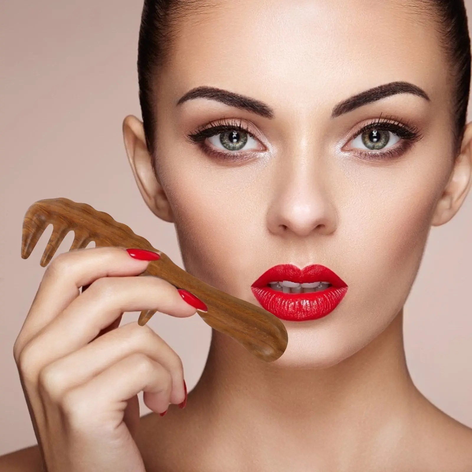 

1 шт. расческа для волос из зеленого сандалового дерева, массажный инструмент для распутывания волос для женщин, для длинных густых волос, улучшает кровообращение, легкая