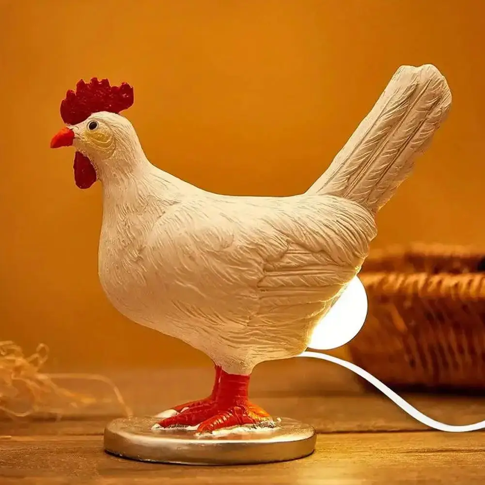 Goma ponedora simulada, novedad, luz Led nocturna, Navidad, divertida, Pascua, decoración del hogar, fiesta, Carnaval, lámpara de pollo, adornos de pollito