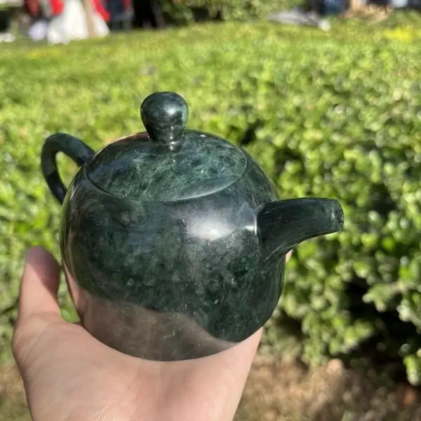 Yao Wangshi Teapot Household Real Jade Pure Jade Dark Jade Teapot Tea Wine Pot