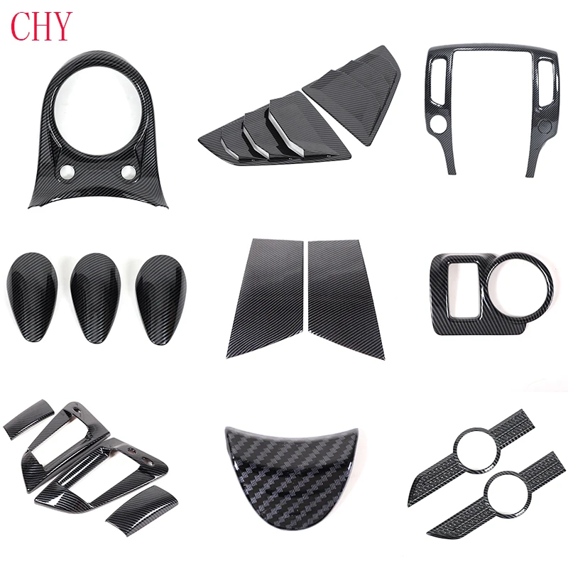 ABS Carbon Fiber For Nissan 370Z Z34 2009-2020 Car center console panel cover sticker car decoration modification accessories