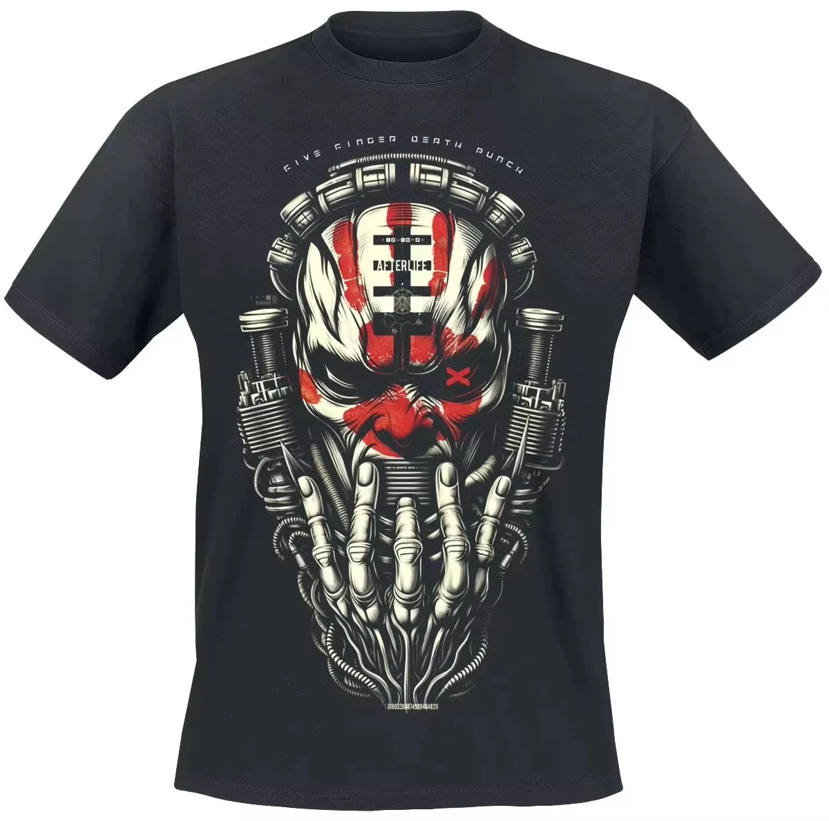

2025 Summer Psychonaut Five-finger Death Stamping Pattern Printed Summer Fashion Cotton Men's and Women's Short-sleeved T-shirts