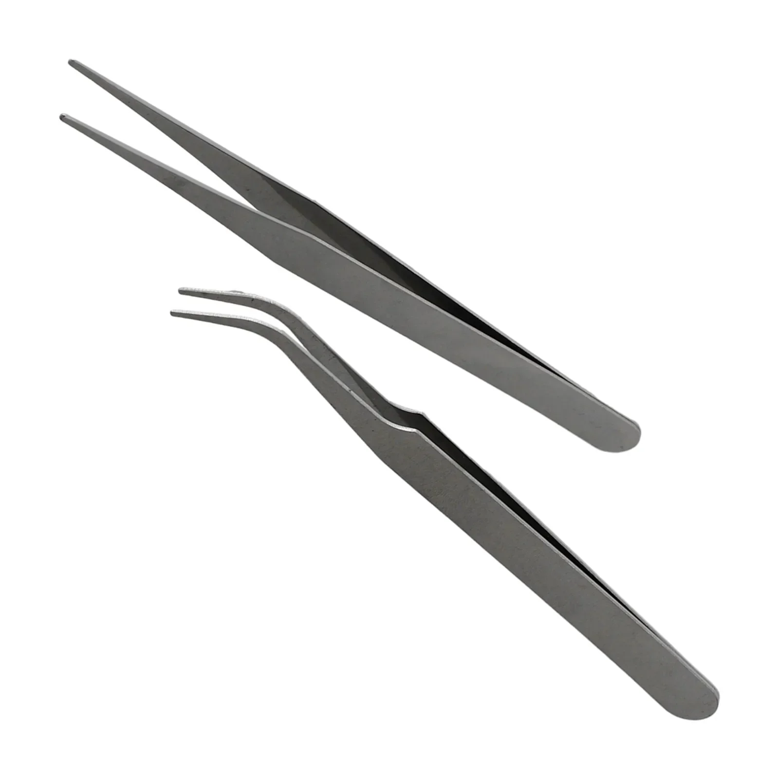 Tip Tweezers 2pcs Tweezers Maintenance Dismantling Mini Tweezers Stainless Steel Anti Magnetic Curved Straight