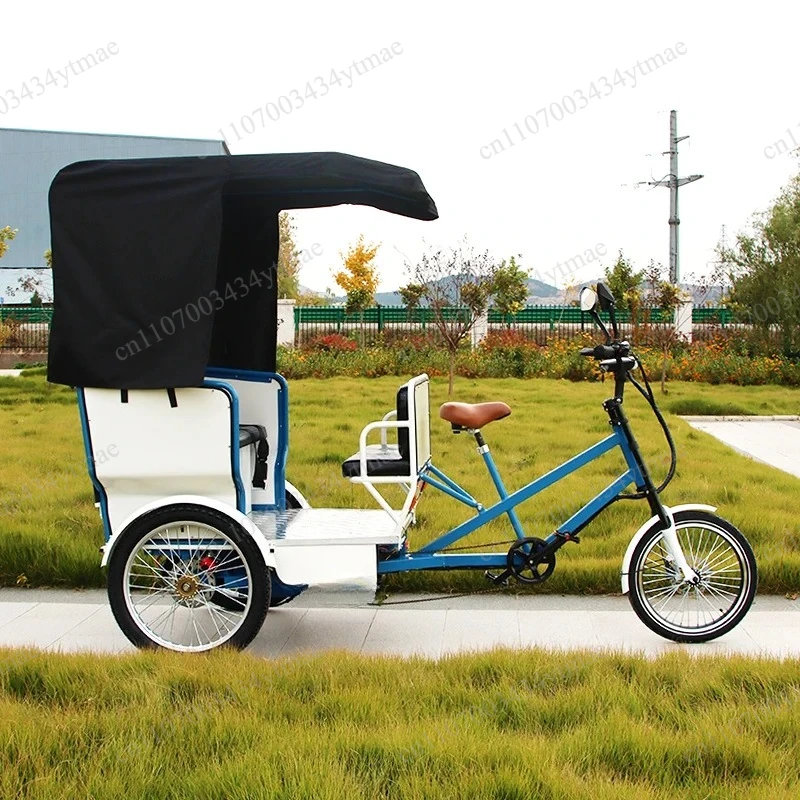 5 Passenger Three Wheel Bicycle 2026 New Adult Rickshaw Pedicab Tuk Tuk Taxi Bike For Transport
