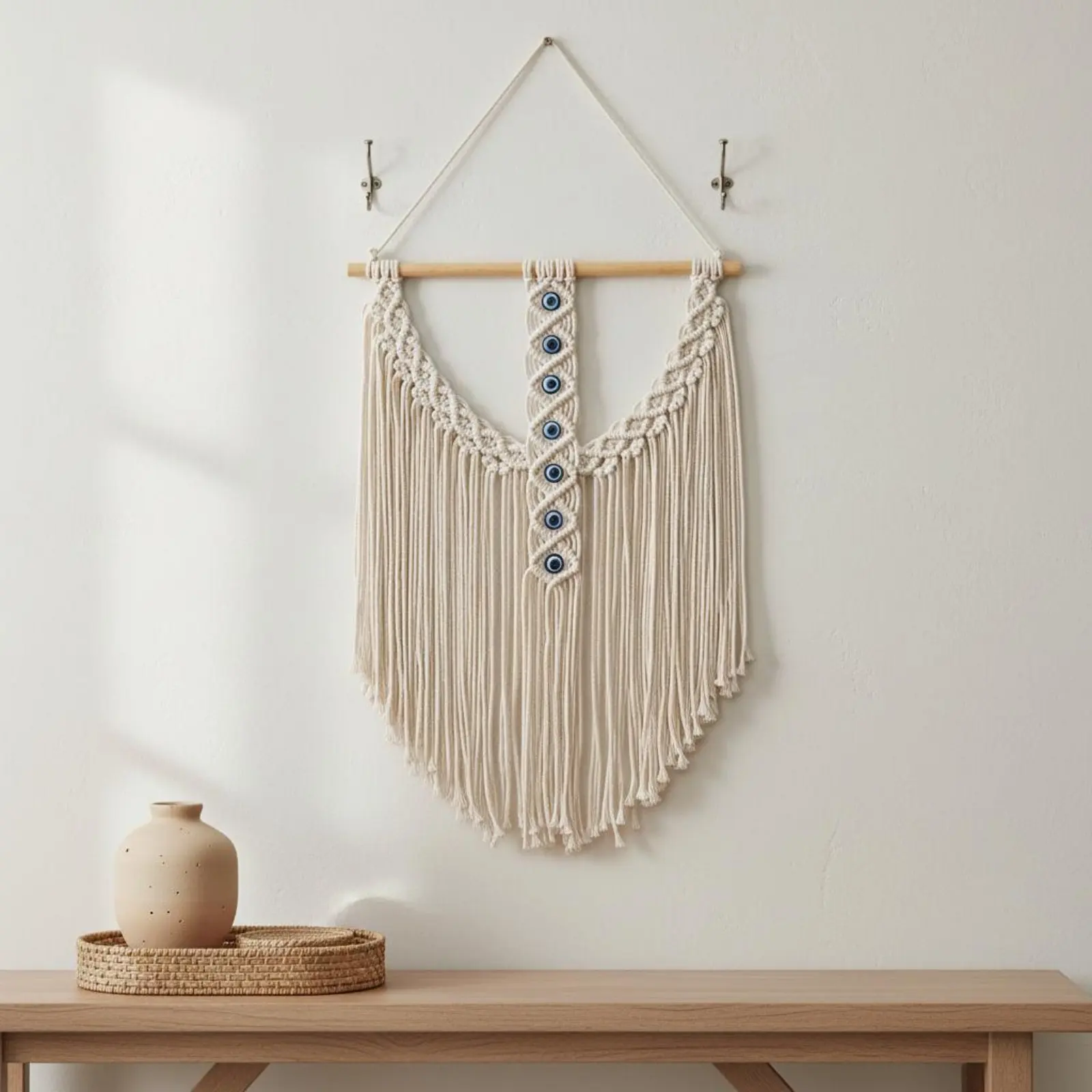 Evil Eye Wall Hanging Tassels Handwoven Tassel Wall Hanging Evil Eye Tapestry Easy to Hang Long-Lasting for Bedroom