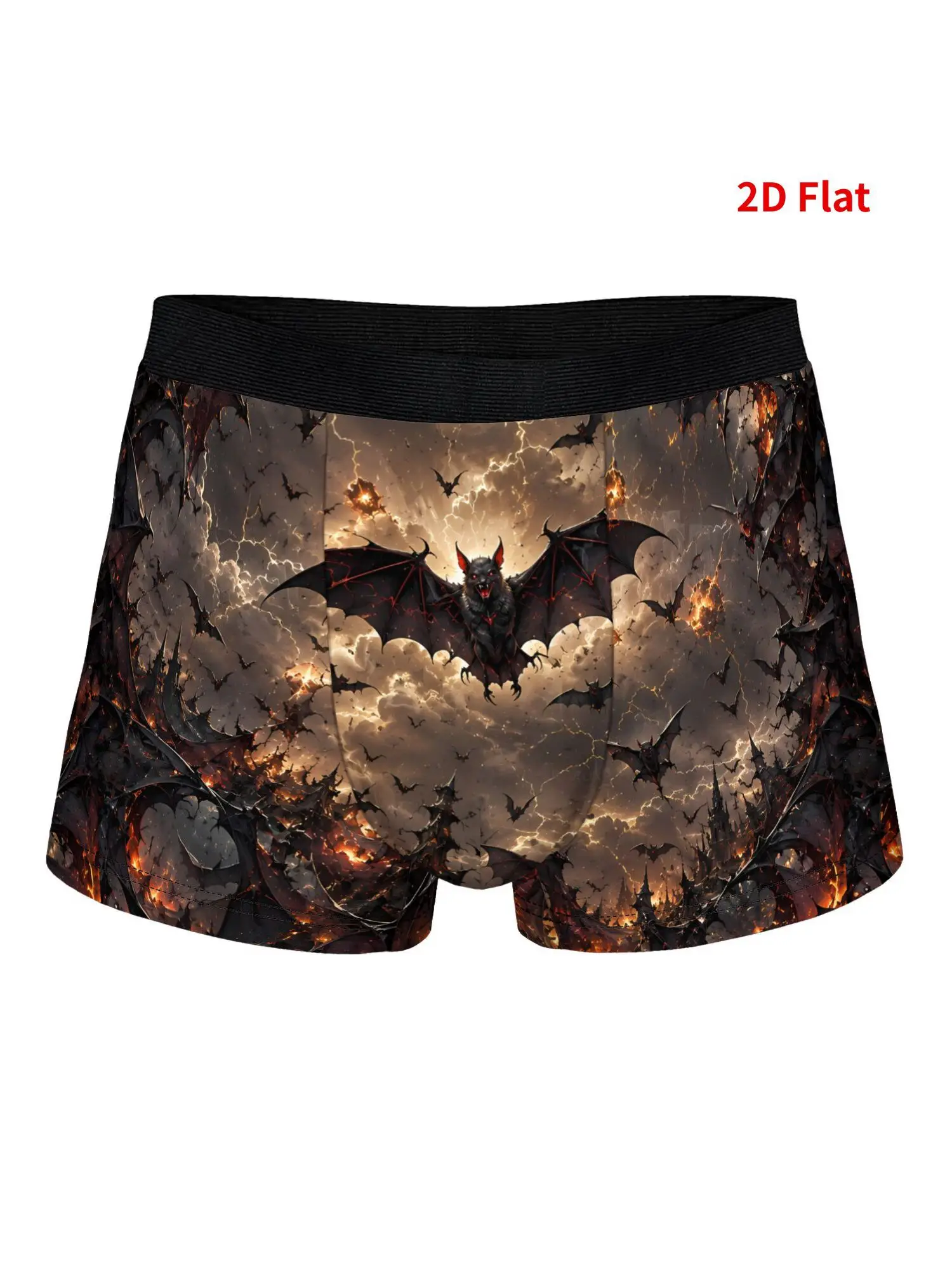 2D Print Design - Non-Textured Gothic Bat Swarm Sky Men'S Novelty Underwear Stylish Boxer Shorts Gift for Men