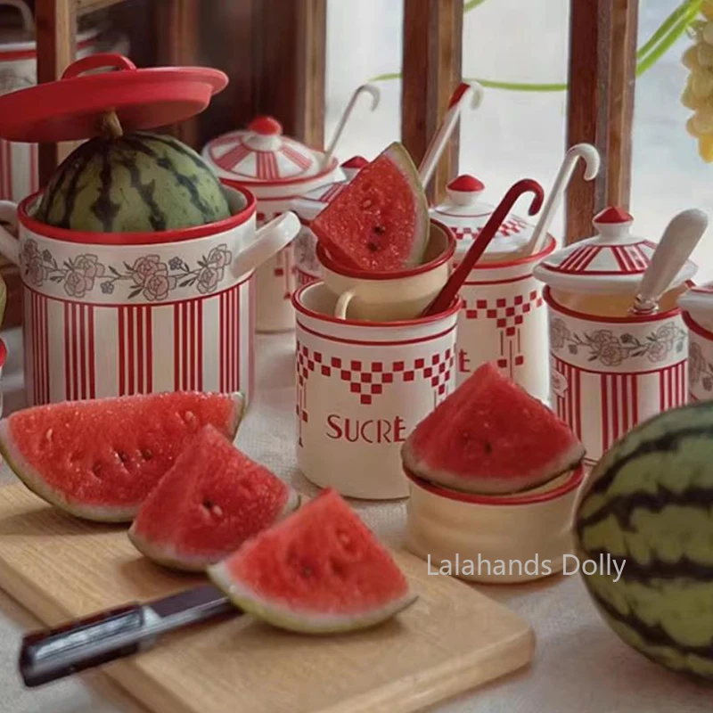 Dollhouse Miniature Kitchen Items Mini Simulated Storage Box/Bowl/Tray/Dish Set Furniture Decoration Accessories Children Toys
