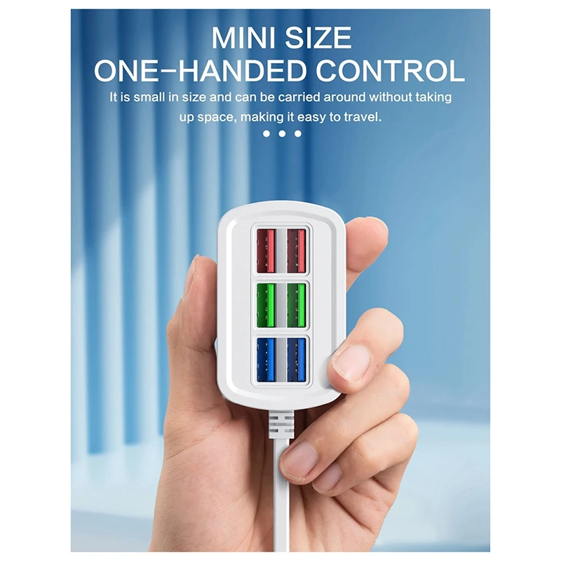 ABSQ-USB Power Streifen Telefon Ladegerät Adapter Multiport Kopf Buchse Wand Ladegerät Für Iphone Xiaomi Buchse HUB Splitter