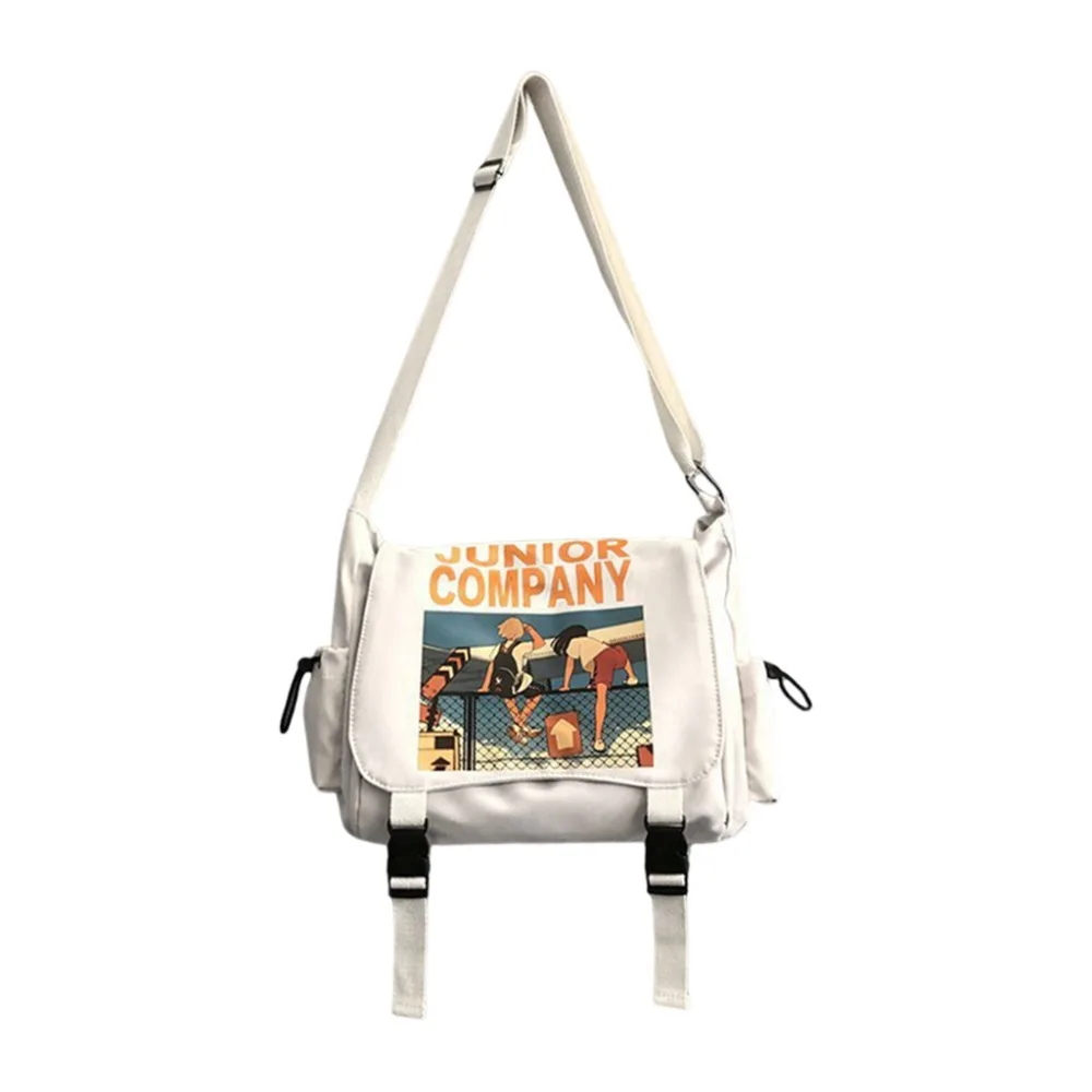 

Casual Square Men Crossbody Bag Print Couple Style Nylon Shoulder Bag Multifunctional Multi-Pockets Sling Bag Travel