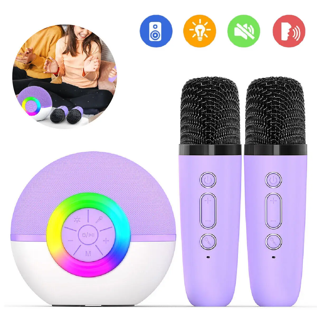 Kids Professional Microphones To Sing Sound Box Blootooth Mini Speaker Karaoke Machine Full Set Bluetooth Equipment For Home