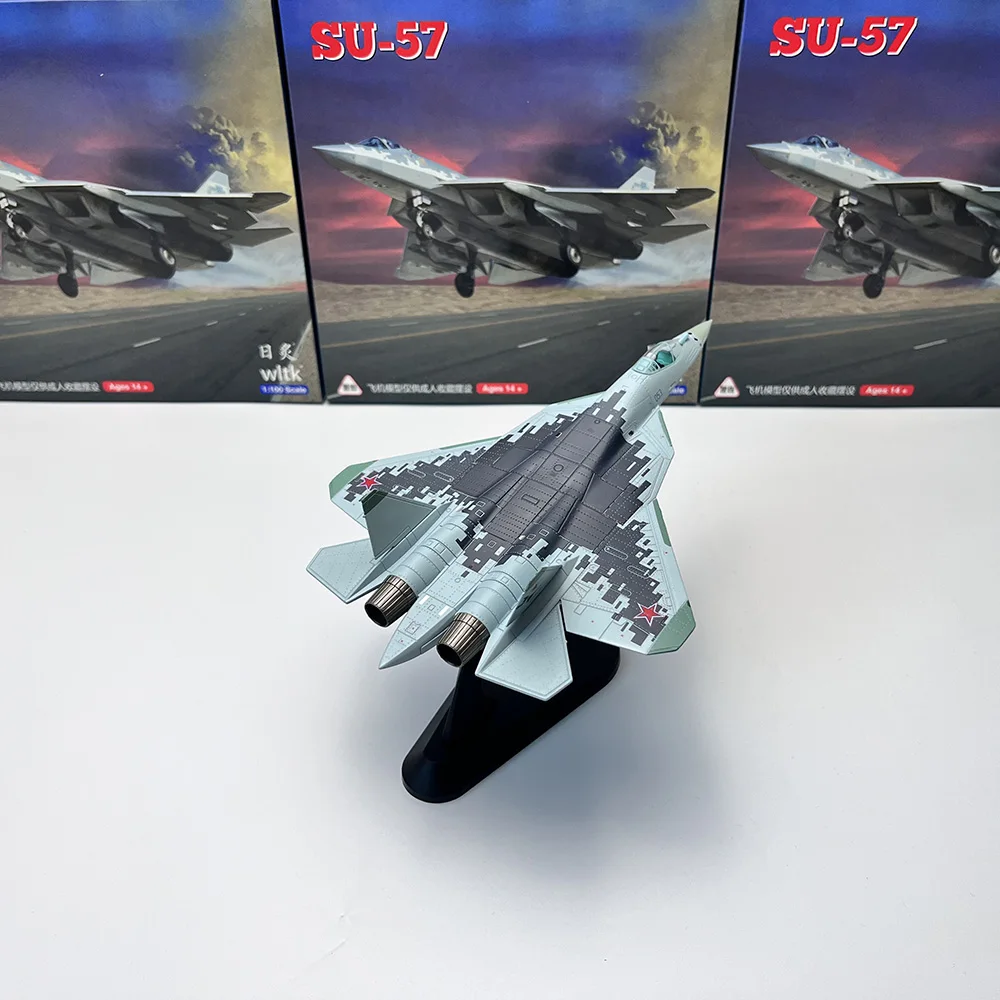 Diecast Alloy 1/100 Scale Russian Metal Fighter Su 57 Airplane Aircraft Model Su-57 Plane Model For Boy Toy Gifts Collection