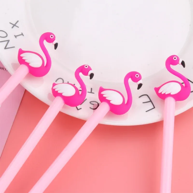 A 50PCS Creative Stationery Flamingo Modeling Stereoscopic Swan Signature Pen Student Prize Kawaii School Supplies Gel Pens