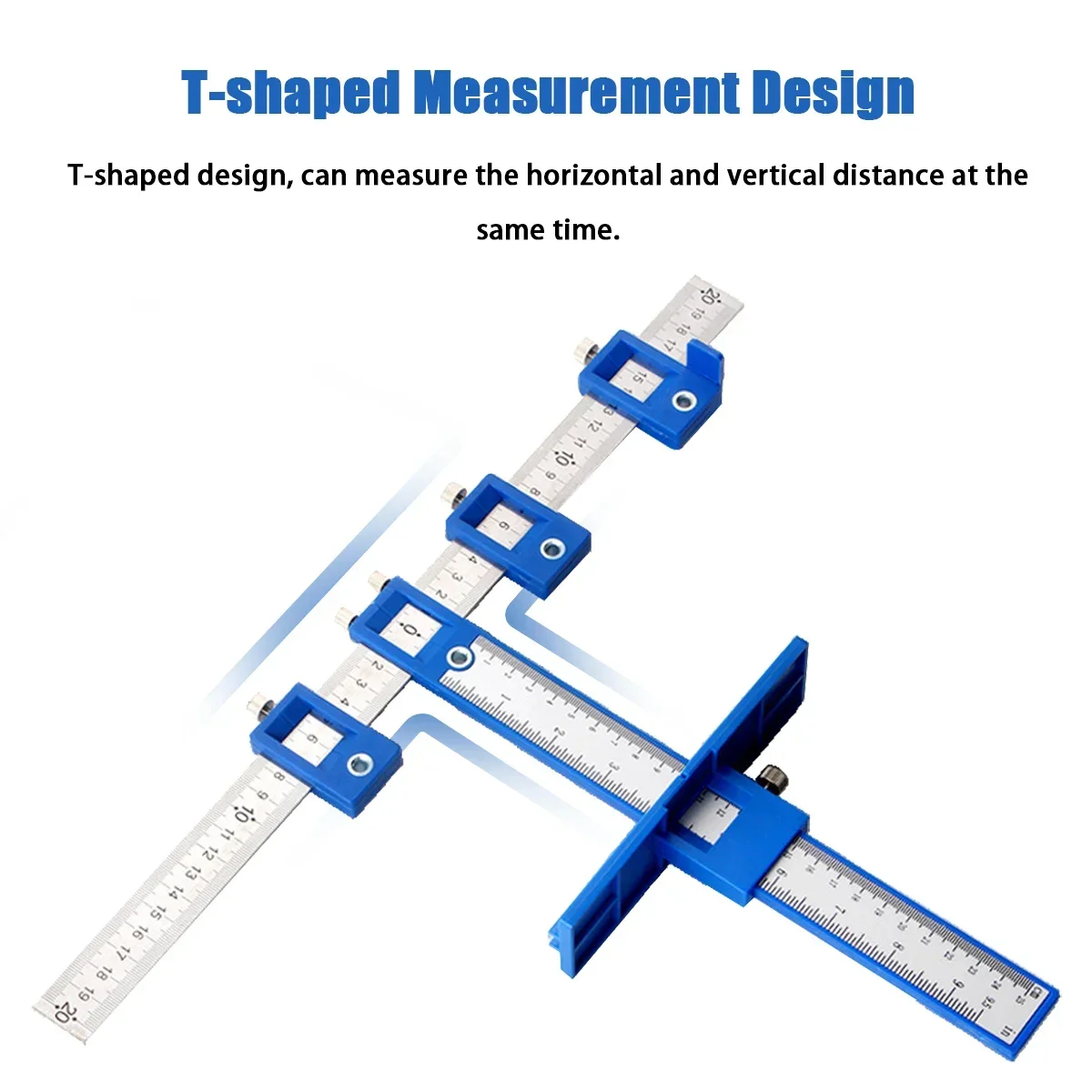 DIY Scalable Tool Ruler T type Hole Ruler Stainless Scribing Marking Line Gauge Carpenter Measuring Tool For Woodworking Tools