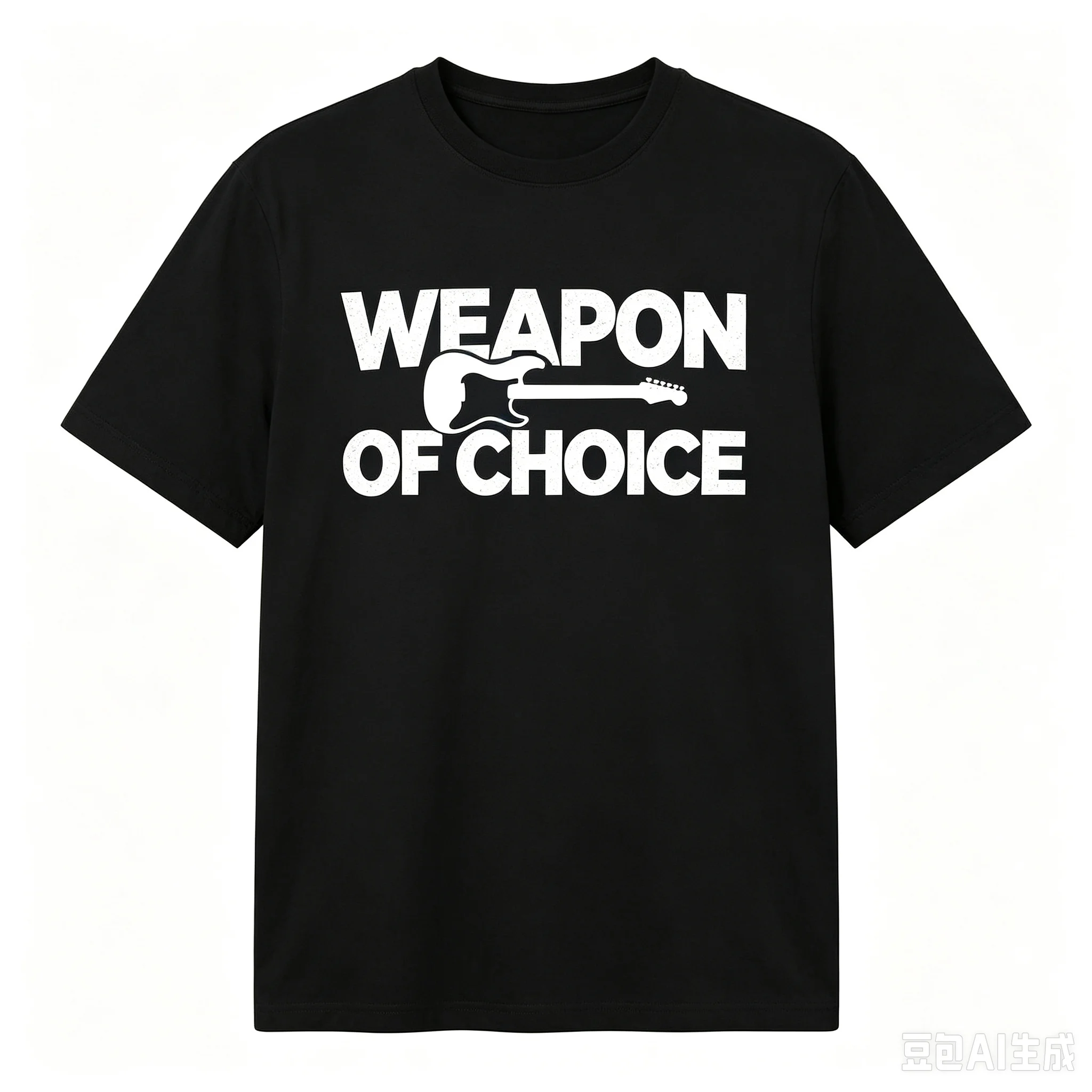 Men Rock Music Guitar Print T‑Shirt Weapon Of Choice Slogan Casual Short Sleeve Streetwear Tops