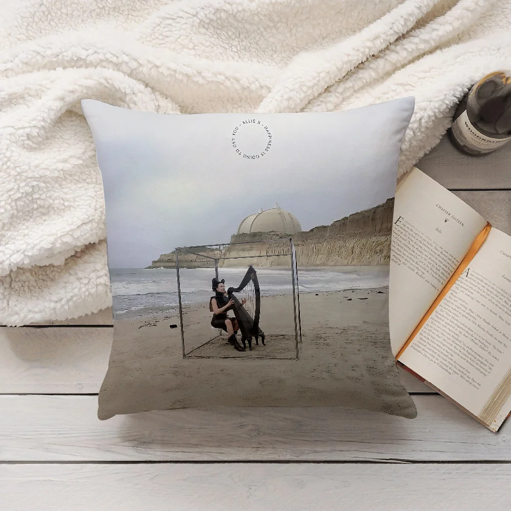 غطاء وسادة لتزيين المنزل من Singer Allie X Happiness ls Going to Get You، غطاء وسادة مناسب لغرفة النوم وأريكة مكتب السيارة