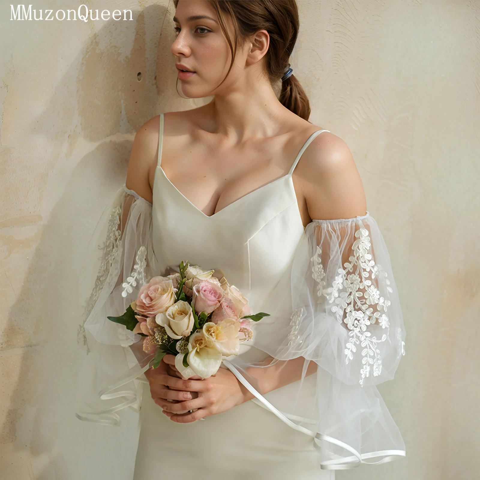 topqueen-レース手袋ブライダルウェディンググローブ高品質フリルチュール手袋ステージパフォーマンス小道具カスタマイズ可能-mm45