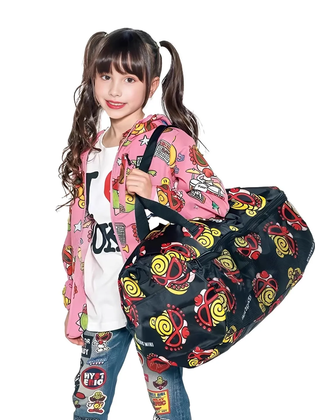 Waterproof Travel Bag Fitness Bag Single Shoulder Slant Cross Cylinder Bag Insertable Luggage Black Pattern Leisure Simple Style