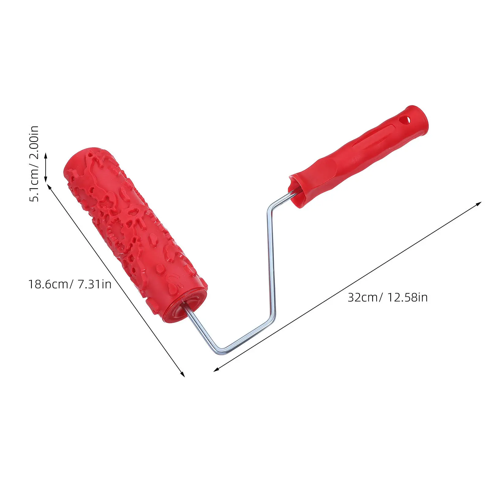 12.6x7.1x2 Inch Patterned Texture Roller Rubber Embossing Decorative Paint Roller for Walls Furniture Floors Patterned Rollers