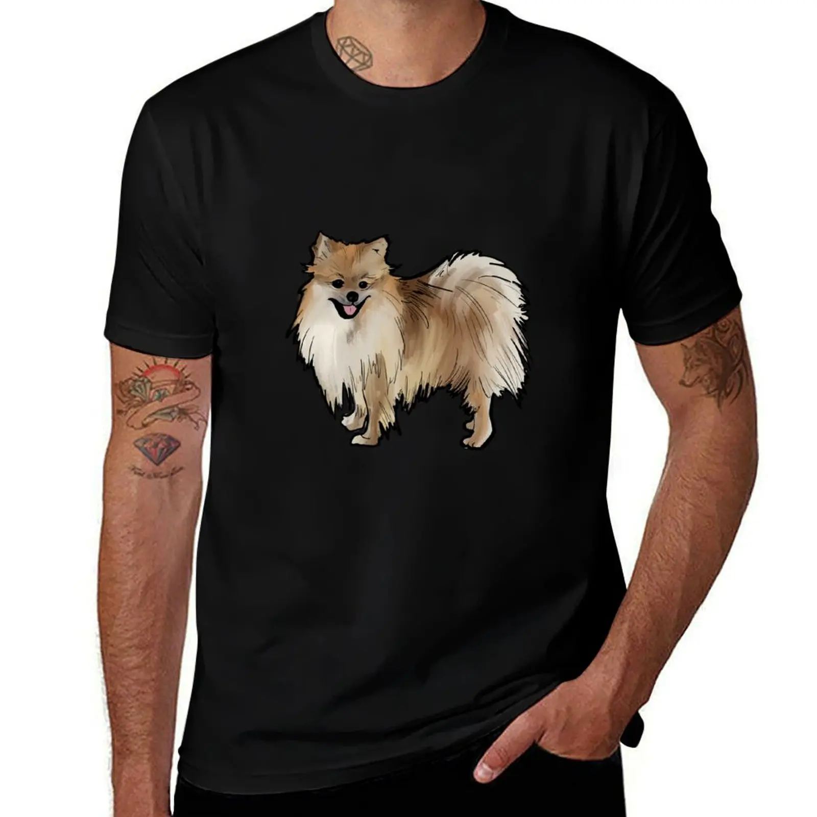 

Pomeranian Dog T-Shirt hippie clothes plain vintage clothes anime shirts men