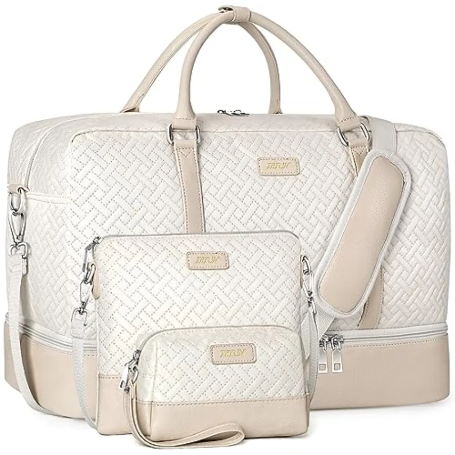 

Weekender Bags for Women, 21" Weekender Travel Bag, Travel Duffle Bag with Shoe Compartment Carry on Overnight Duffel Bag for W
