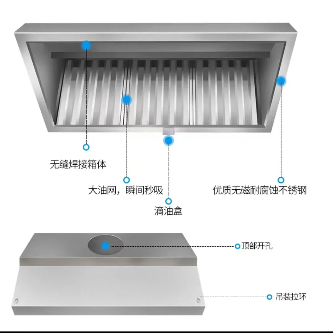 Exaustores De Aço Inoxidável Para Gás E Equipamentos Elétricos, Commercial Kitchen Extração Canopies